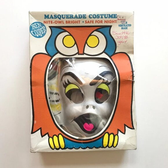 Halloween Ben Cooper Ghost Costume with Box Outfit and Mask Rare - Picture 1 of 7